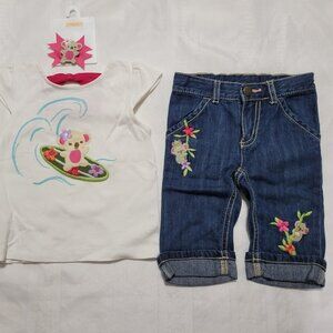 Gymboree Surf Adventure 18-24 Month VGUC Capri & 2T NWOT or VVGUC top NWT Hair